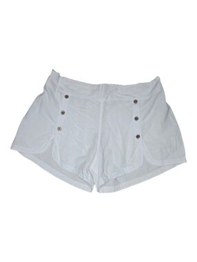 BLANCO Womens White Cotton Button Detail Beach Swim Cover Up Shorts Size XXL